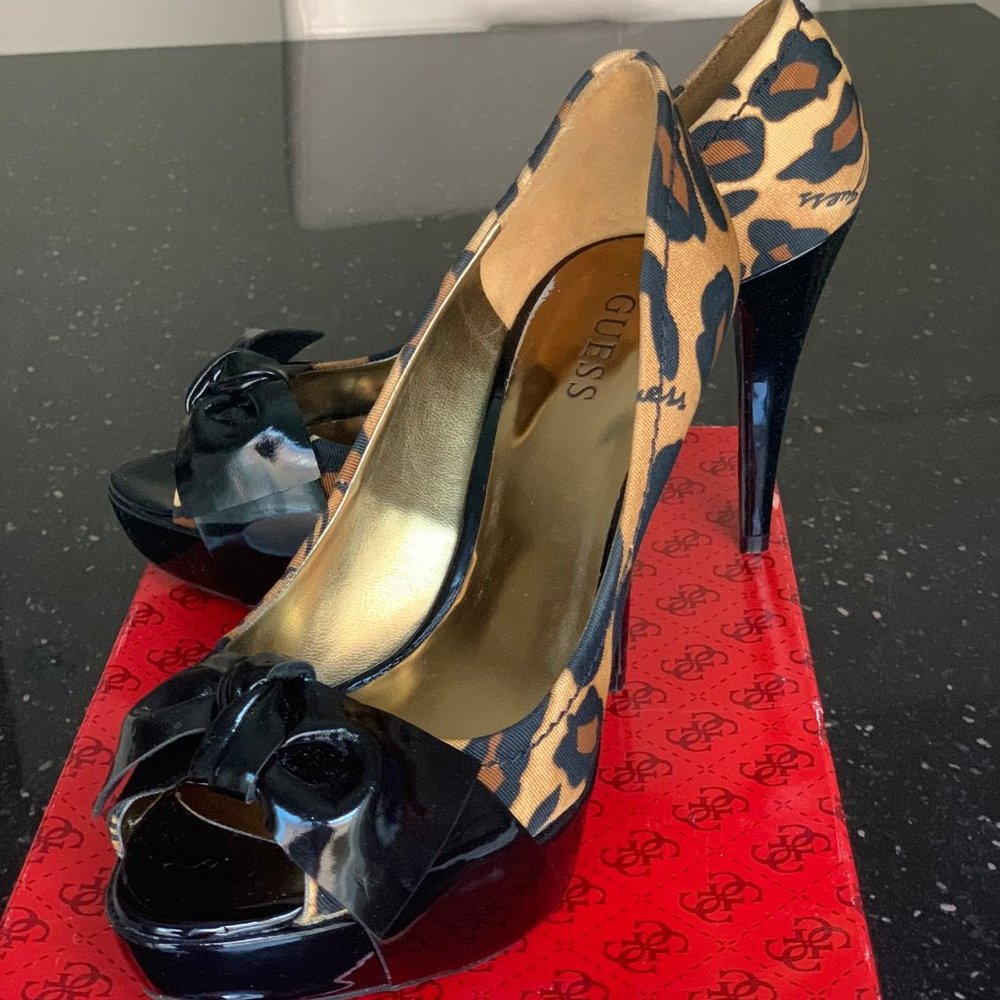 Guess platform open toe shoes
